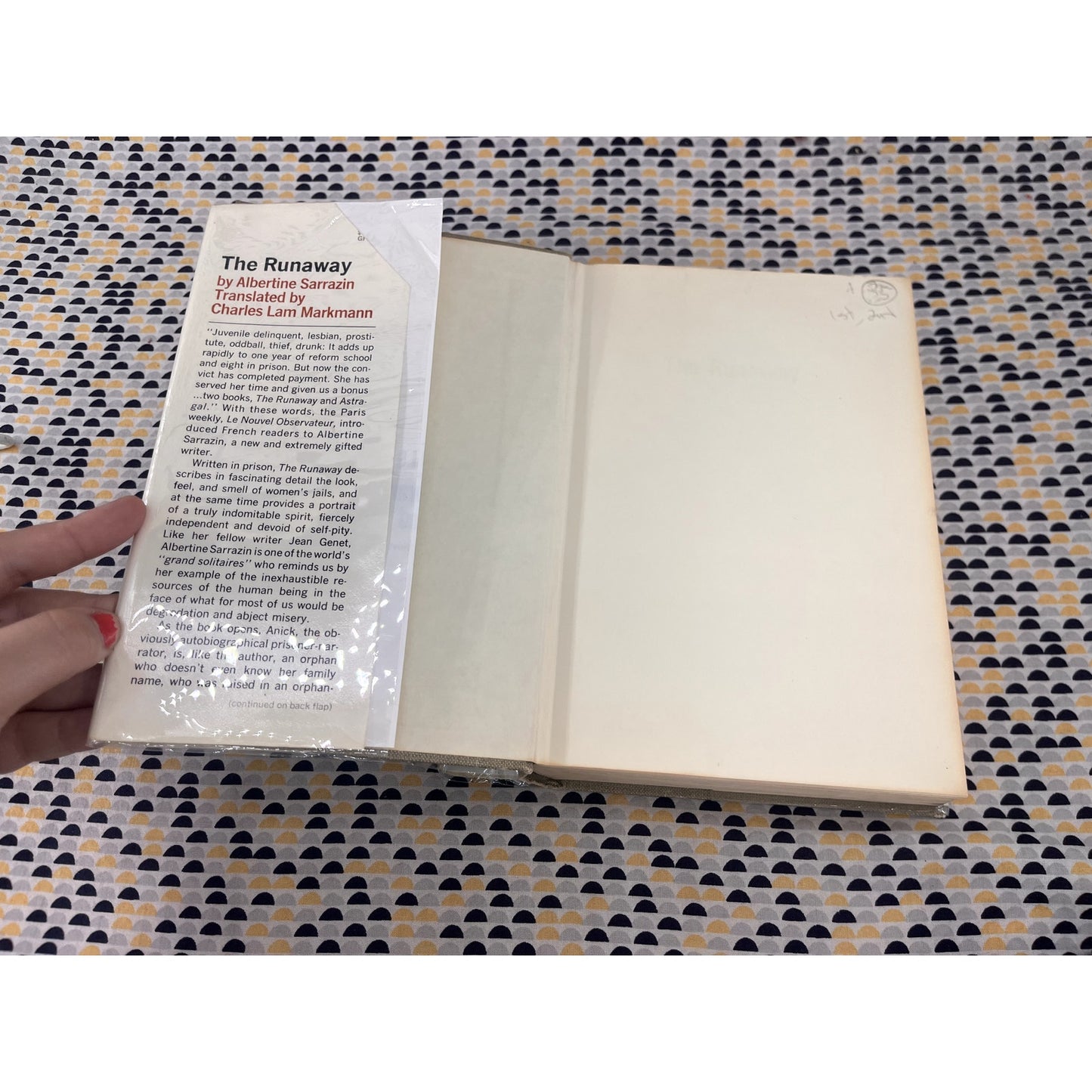 The Runaway - Albertine Sarrazin - Grove Press - Hardcover
