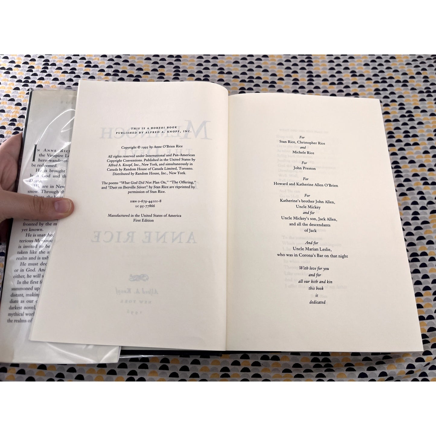Memnoch The Devil - The Vampire Chronicles - Anne Rice - Knopf Books - Hardcover  - 1st Edition 1st Print