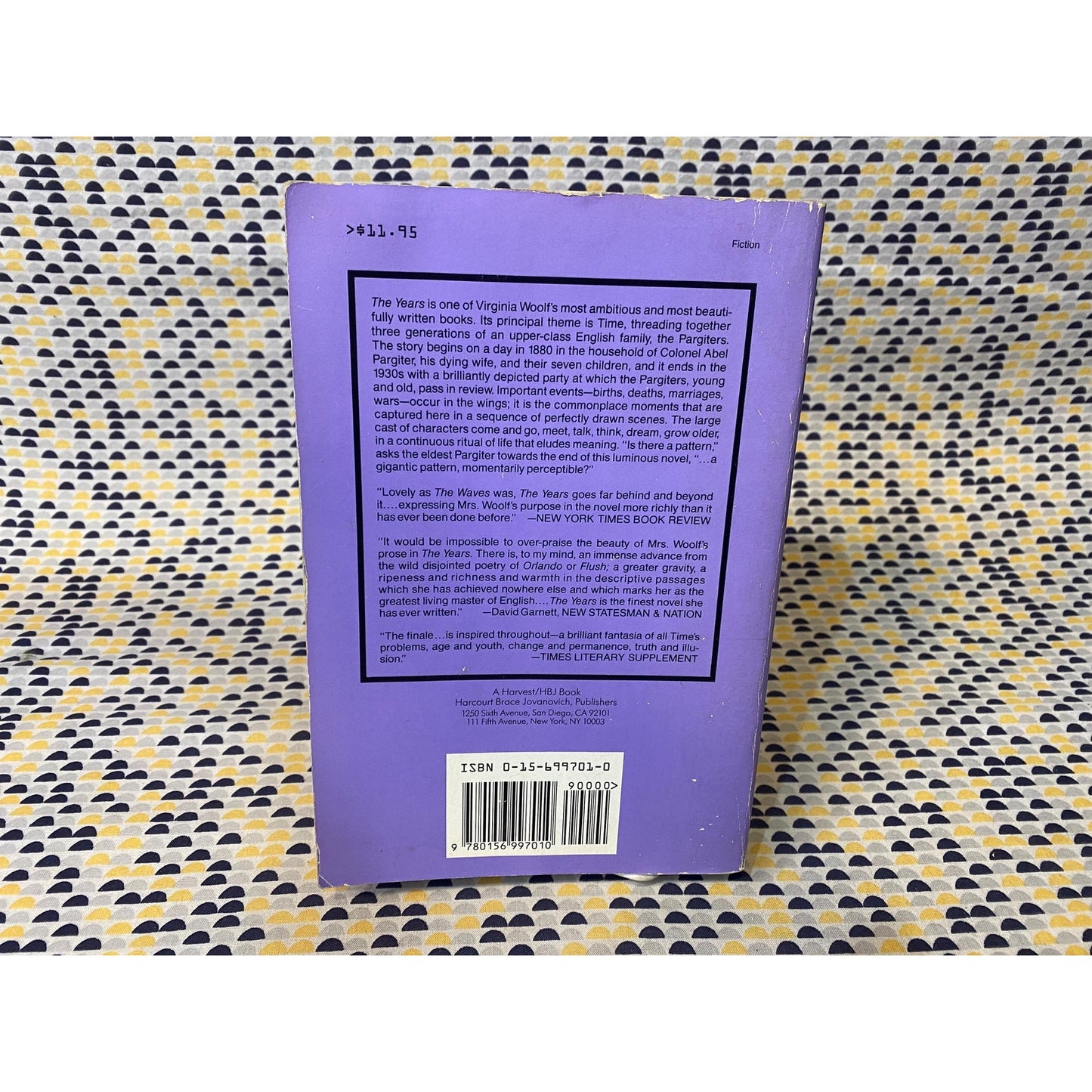 The Years - Virginia Woolf - Vintage Paperback Book - Harvest Books Edition