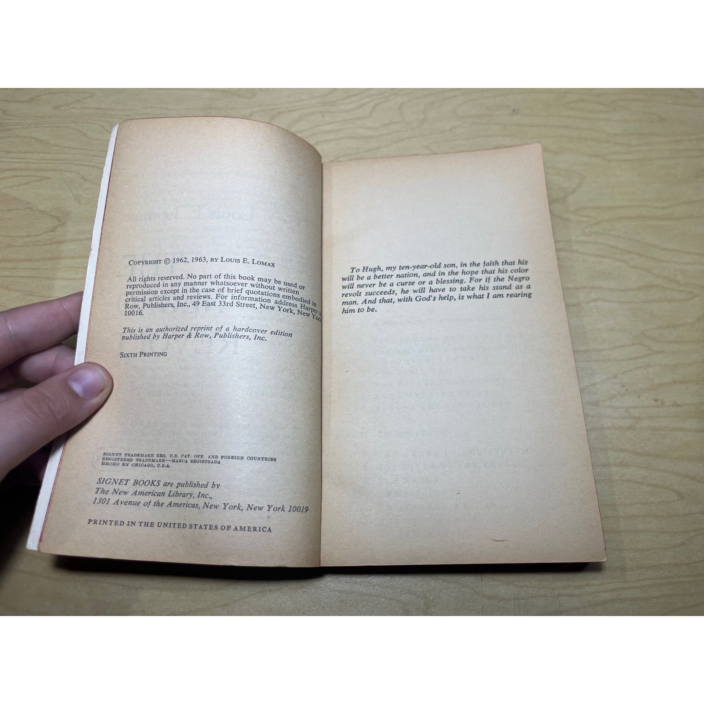 The Negro Revolt - Louis E. Lomax - Signet Books - Paperback