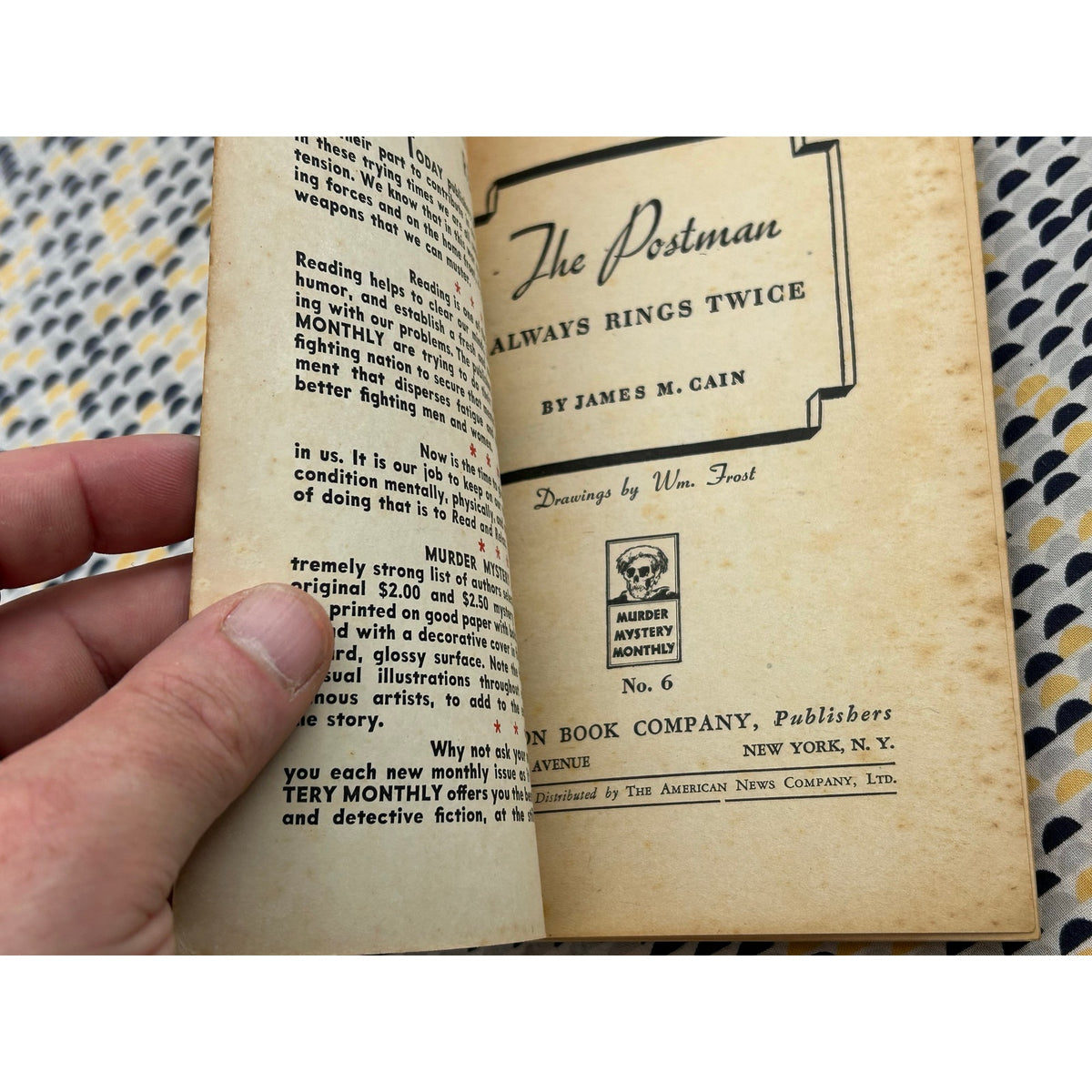 The Postman ALways Rings Twice - James. M. Cain - Avon Murder Mystery Monthly 6 - Vintage Paperbacks