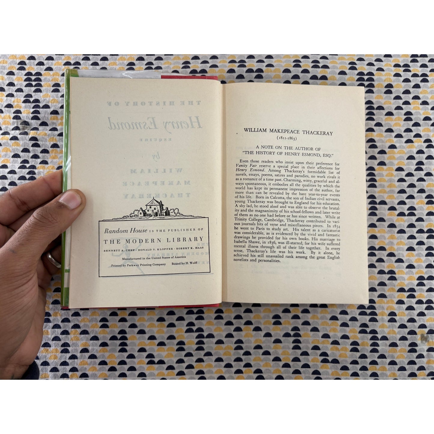 Henry Esmond - William M. Thackeray - Modern Library - Hardcover