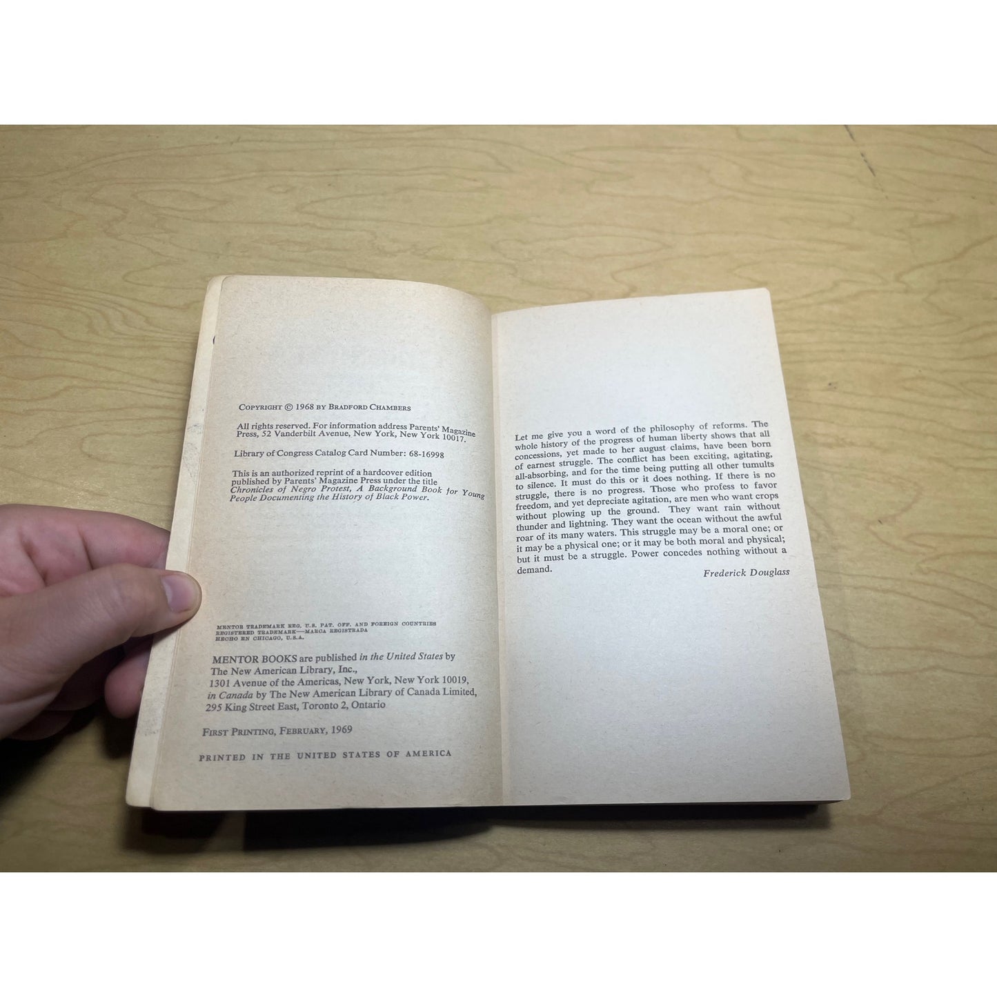 Chronicles of Black Protest - Bradford Chambers - Mentor Books - Paperback