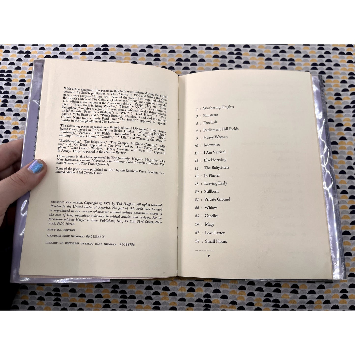 Crossing The Water - Sylvia Plath - Harper & Row - Hardcover - American 1st Edition