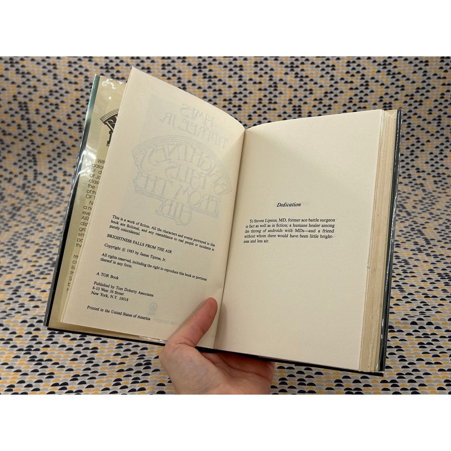 Brightness Falls From The Air - James Tiptree Jr. - Tor Books - Hardcover - Club Edition