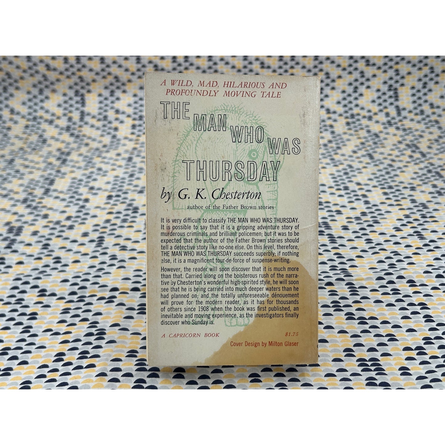 The Man Who Was Thursday - G. K. Chesterton - Capricorn Books - Milton Glaser Cover Art