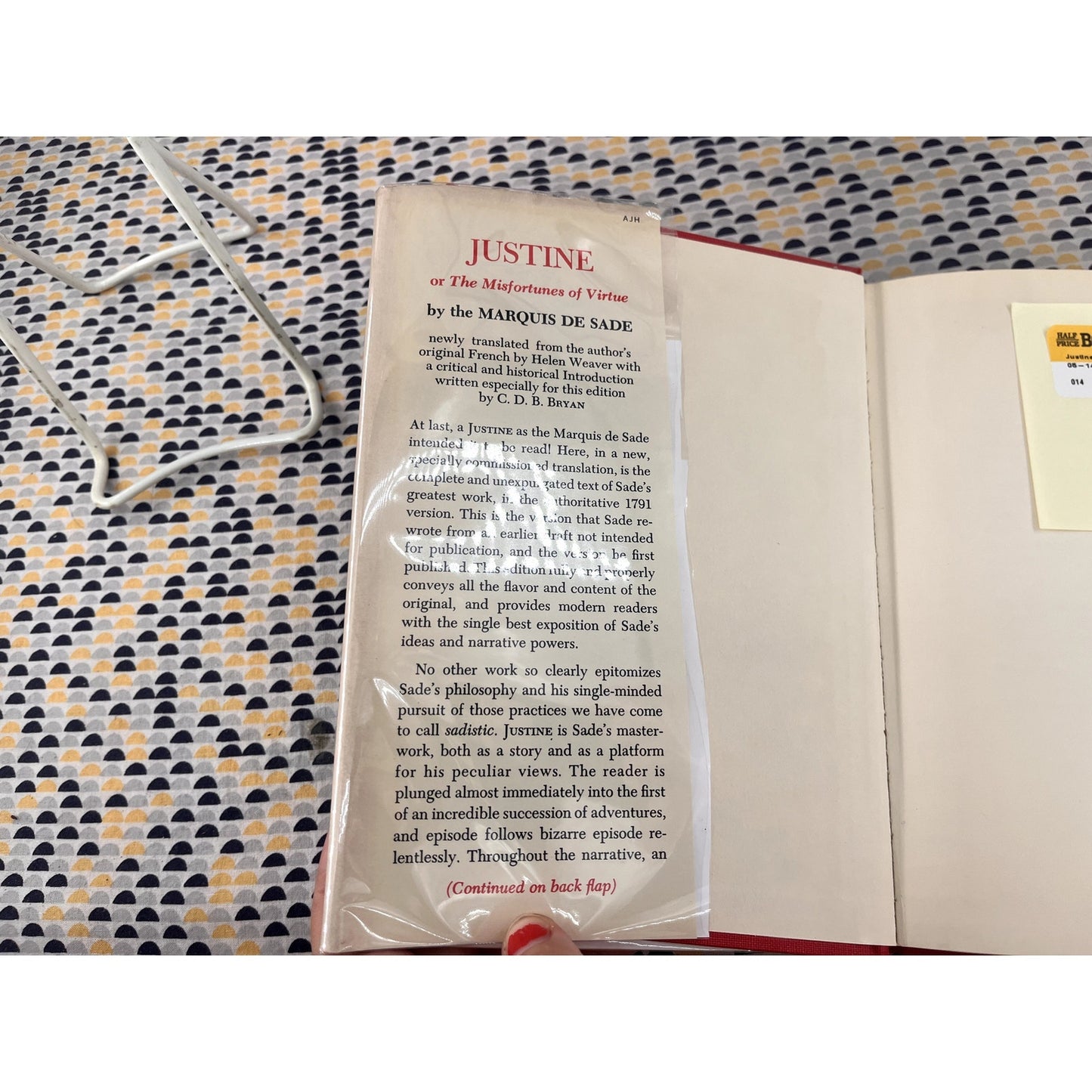 Justine: The Misfortunes of Virtue - Marquis De Sade - Bell Books - Hardcover