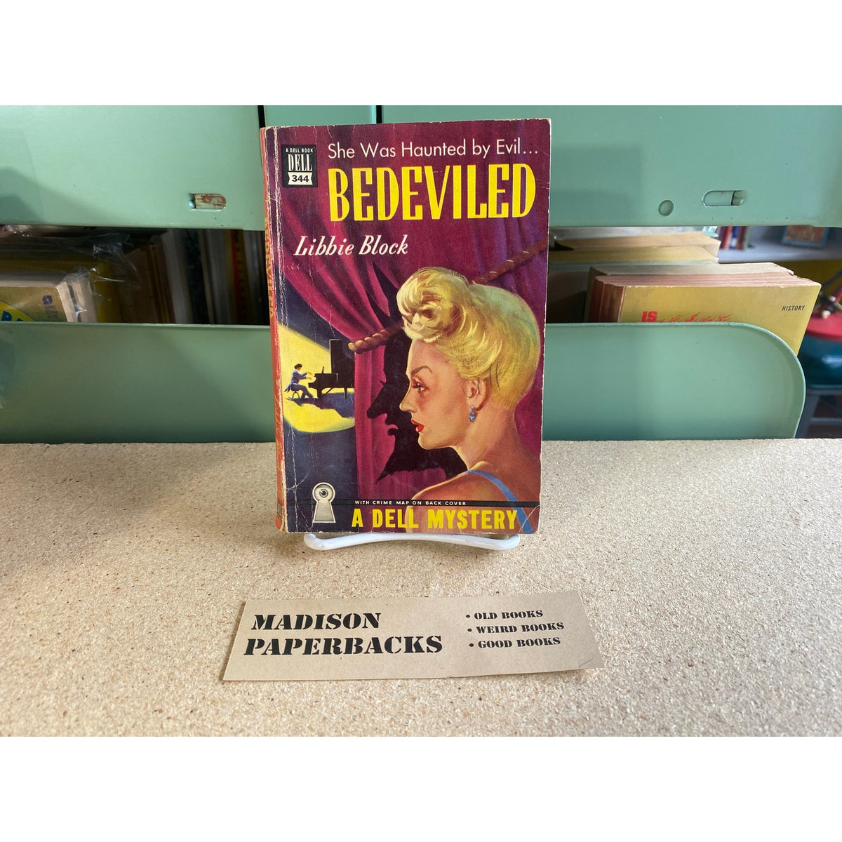Bedeviled - Libbie Block - Dell Mystery 344 - Mapback - Vintage Paperbacks