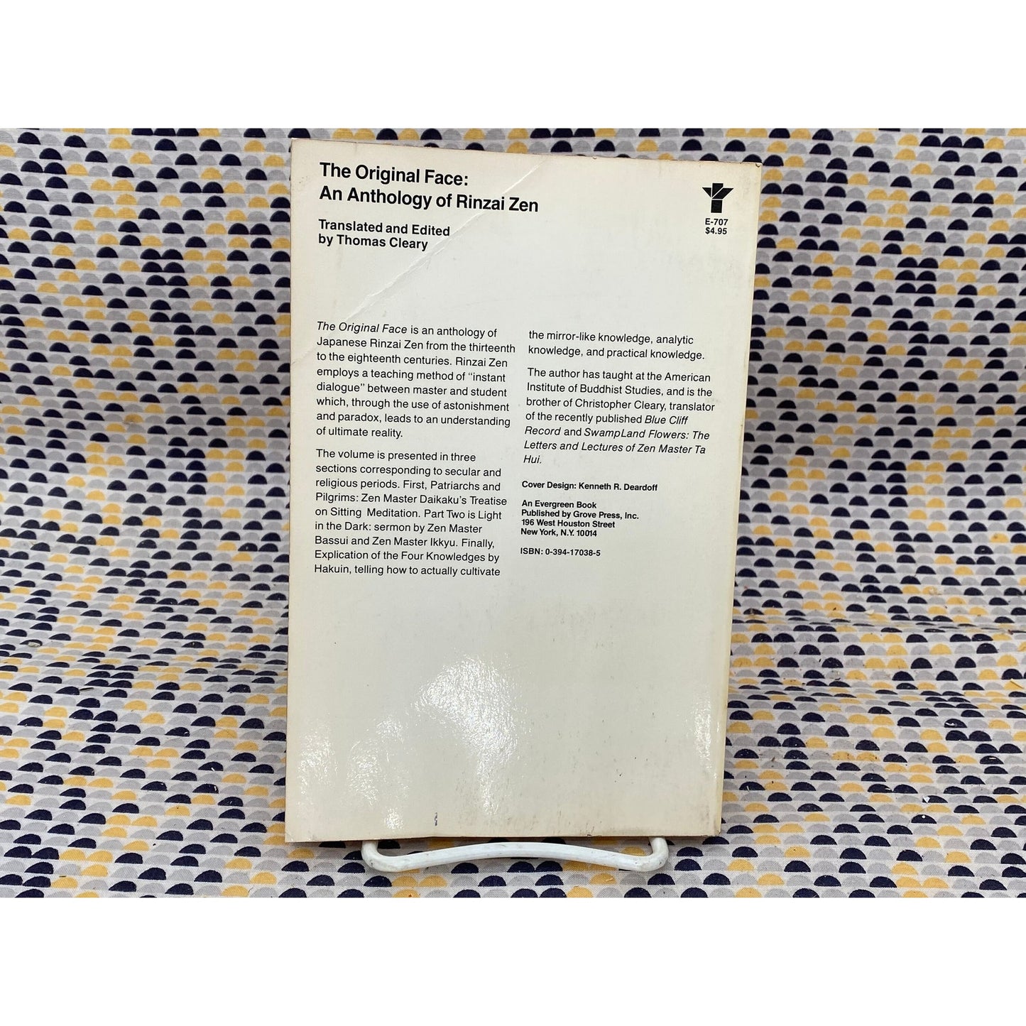 The Original Face: An Anthology Of Rinzai Zen - Thomas Cleary, editor and translator - Vintage Paperback Book - Grove Press Edition