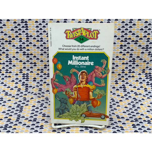 Instant Millionaire - R.L. Stine - Twistaplot # 14 - Vintage Paperback Book - Scholastic Books