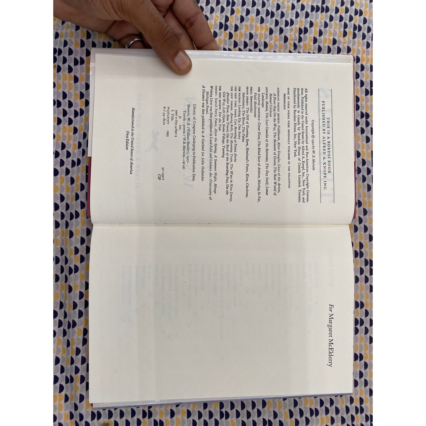 Travels - W. S. Merwin - Knopf - Hardcover