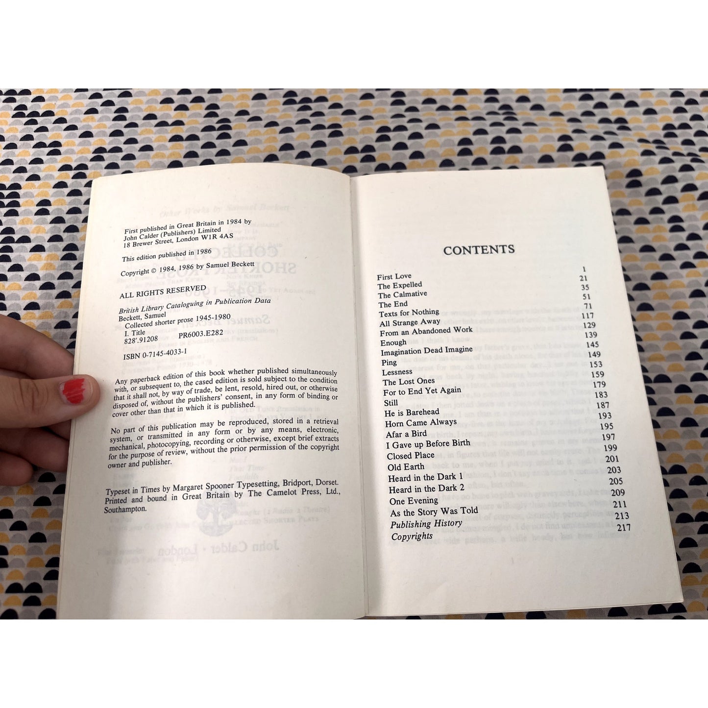 Samuel Beckett - Collected Shorter Prose 1945-1980 - John Calder Books - Paperback