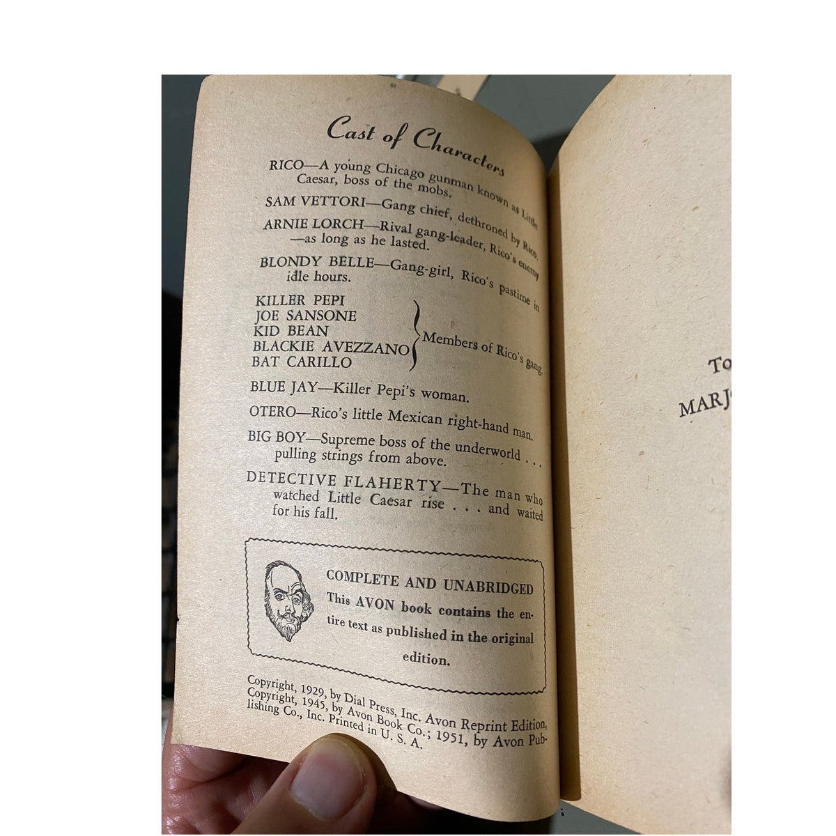 Little Caesar - W.R. Burnett - Avon 329 - Vintage Paperbacks