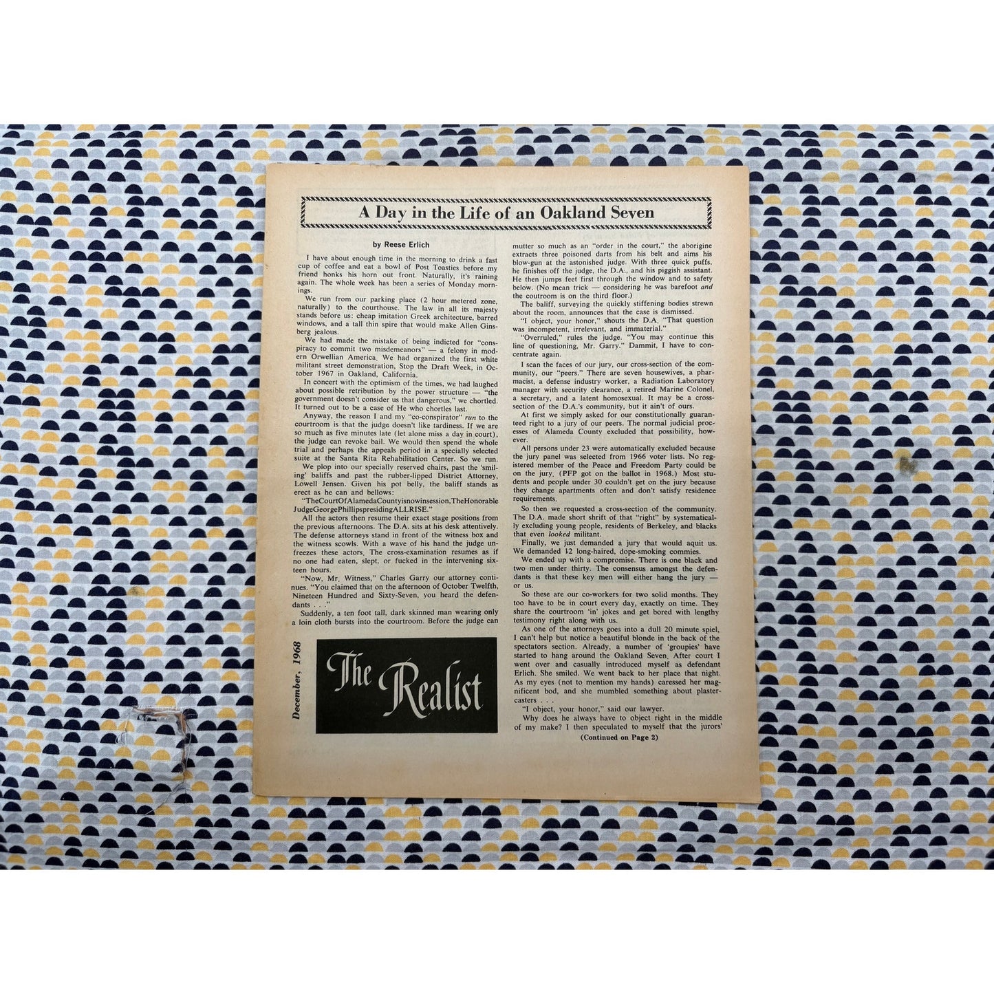 The Realist Magazine - Counterculture Newspaper - December 1968