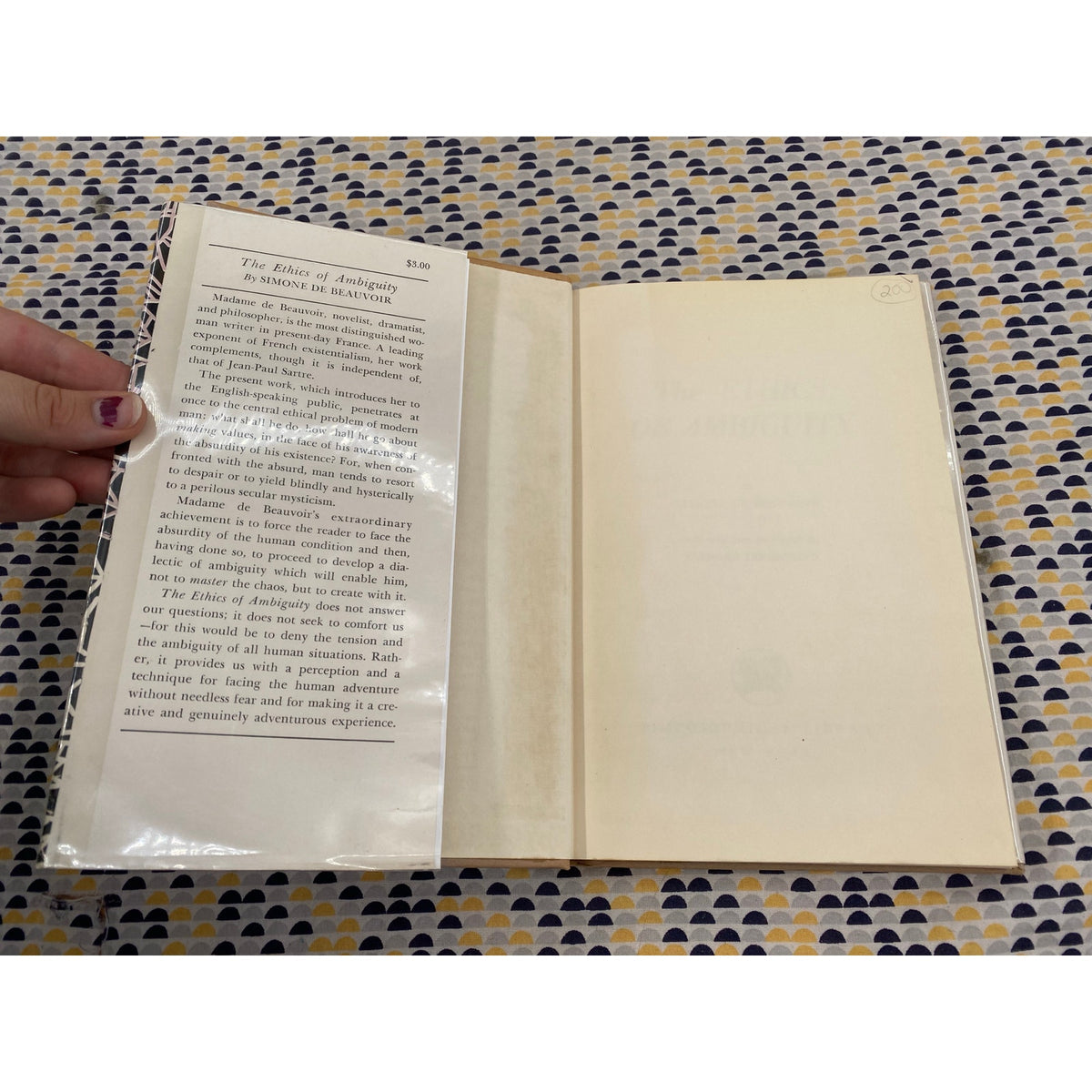 The Ethics Of Ambiguity - Simone de Beauvoir - Hardcover 1st - 1948 Philosophical Library