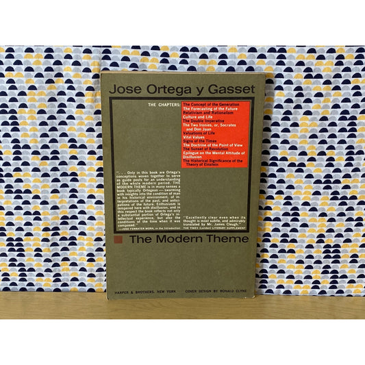 The Modern Theme - Jose Ortega y Gasset - Paperback - 1961 Torchbook Edition