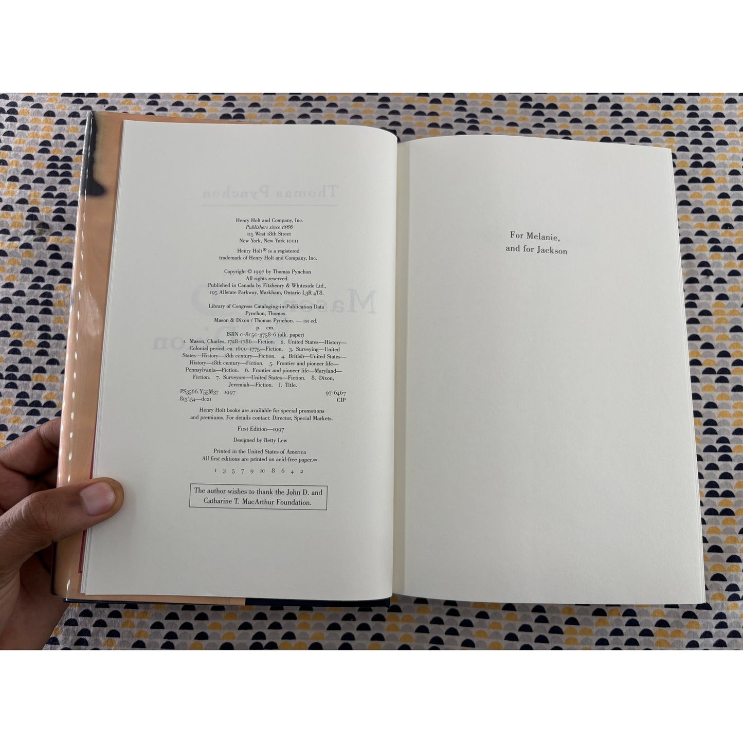 Mason Dixon - Thomas Pynchon - Henry Holt and Company- 1st Edition, 1st Printing