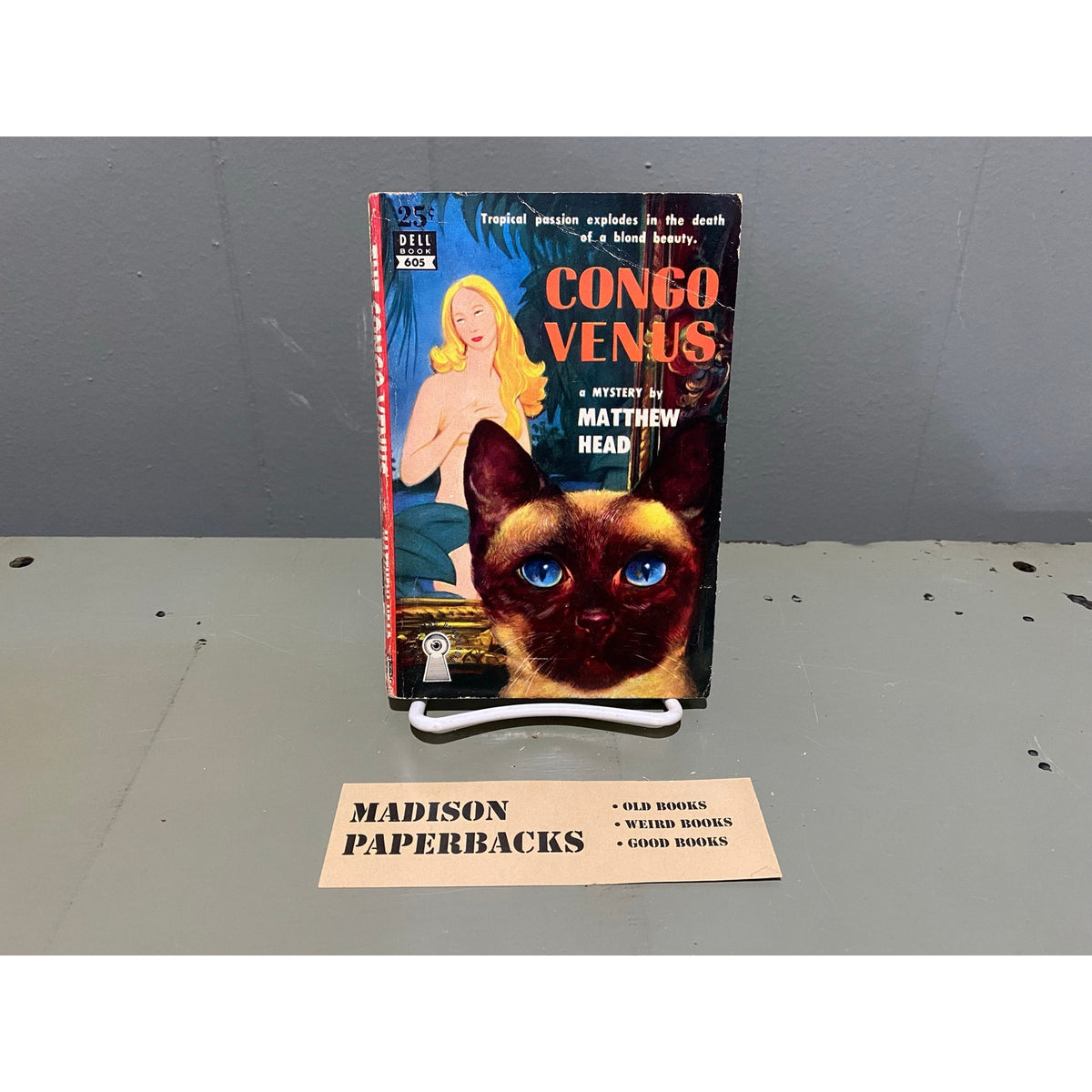 Congo Venus - Matthew Head - Dell Mystery 605 - Mapback - Vintage Paperbacks