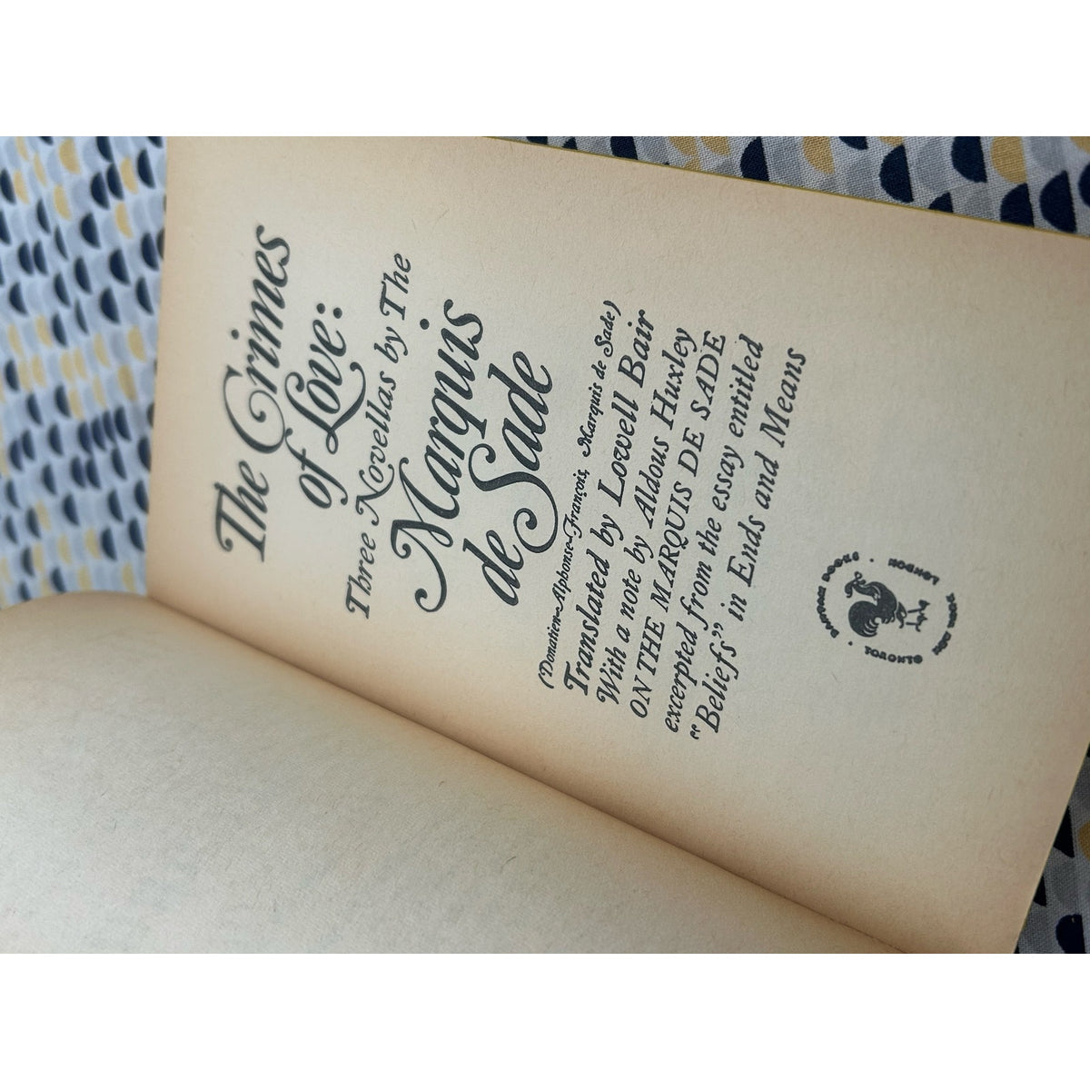 The Crimes Of Love - Marquis De Sade - Bantam Books - Paperback