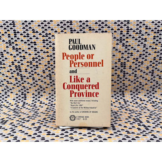 People or Personnel - Paul Goodman - Vintage Books - Paperback