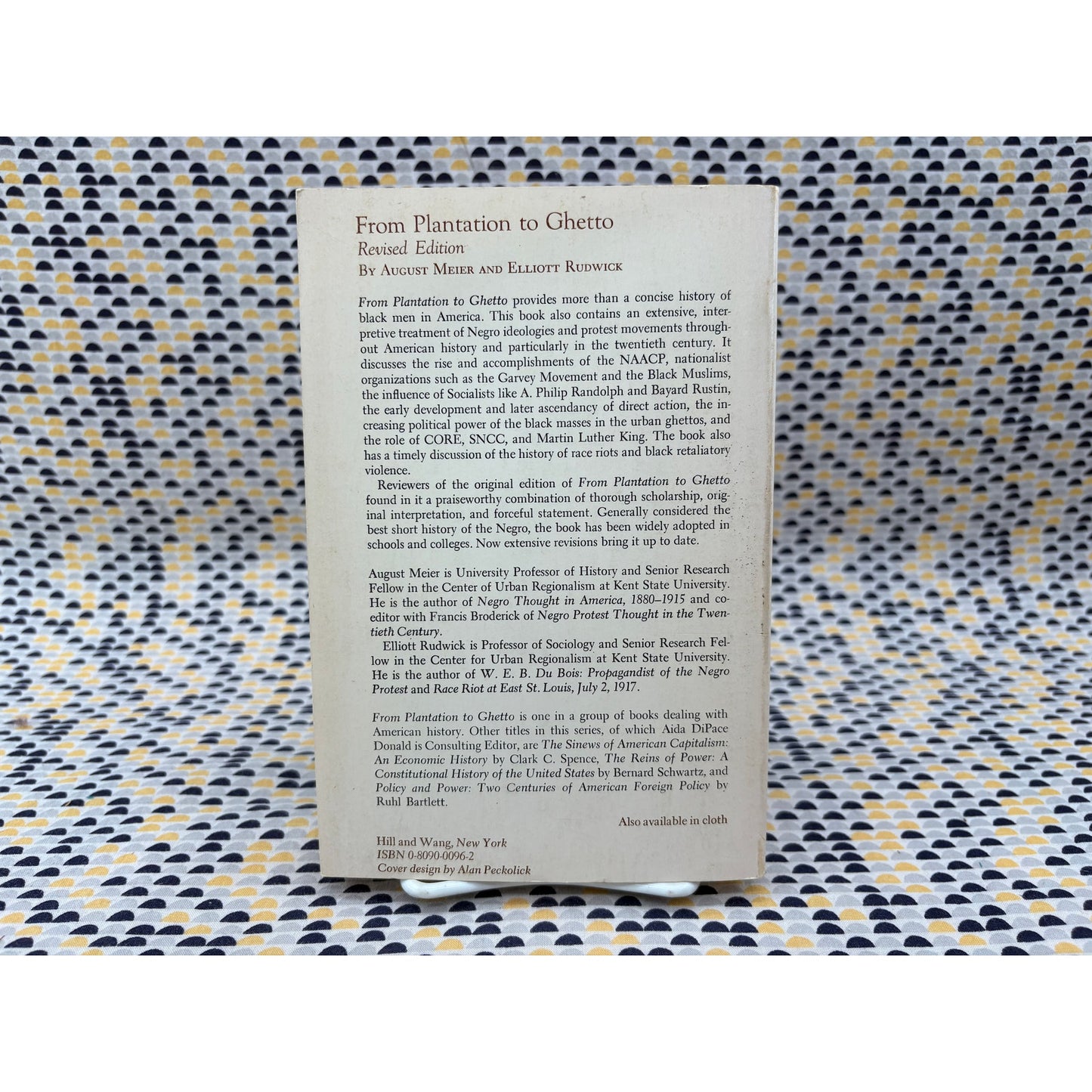 From Plantation To Ghetto: An Interpretive History Of American Negroes - Meier and Rudwick - Vintage Paperback Book - Hill and Wang Edition