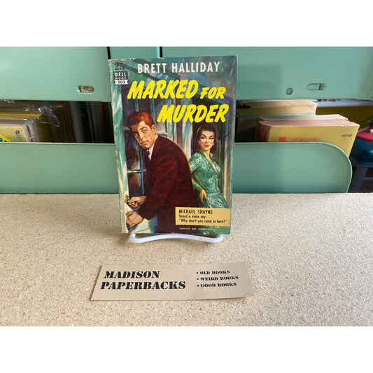 Marked for Murder - Brett Halliday - Dell 503 - Mapback - Vintage Paperbacks