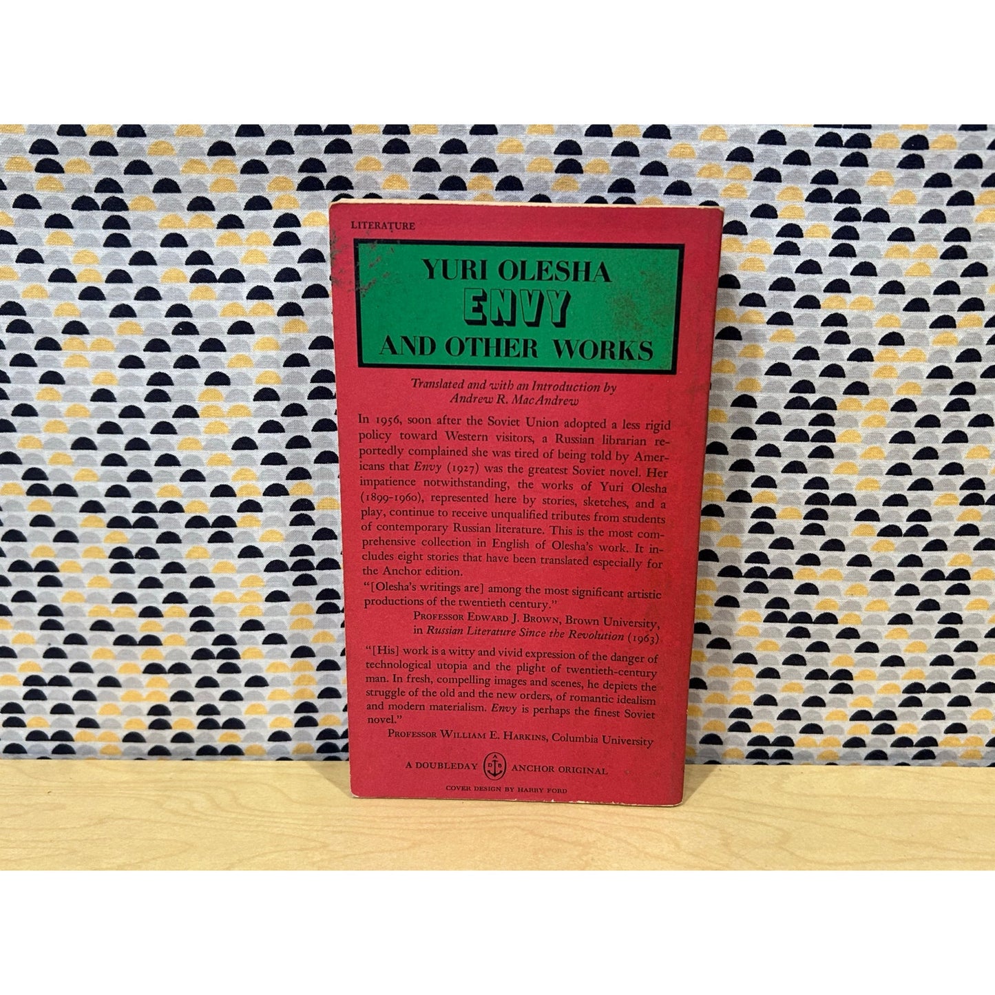 Envy And Other Works - Yuri Olesha - Vintage Paperback Book - Anchor Press/Doubleday Edition