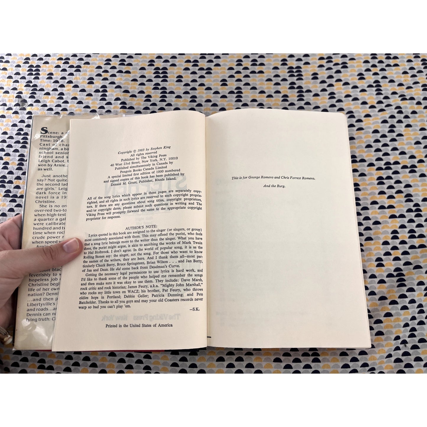 Christine - Stephen King - Vintage Hardcover Book - Viking Club Edition