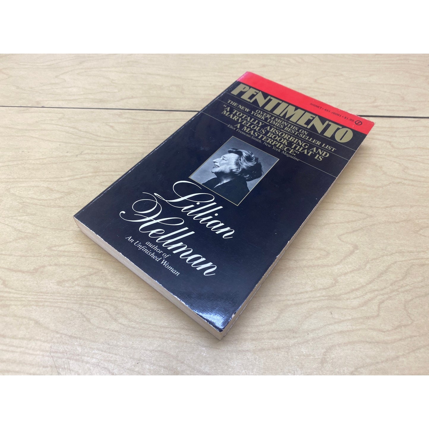 Pentimento - Lillian Hellman - Vintage Paperback Book - Signet Edition