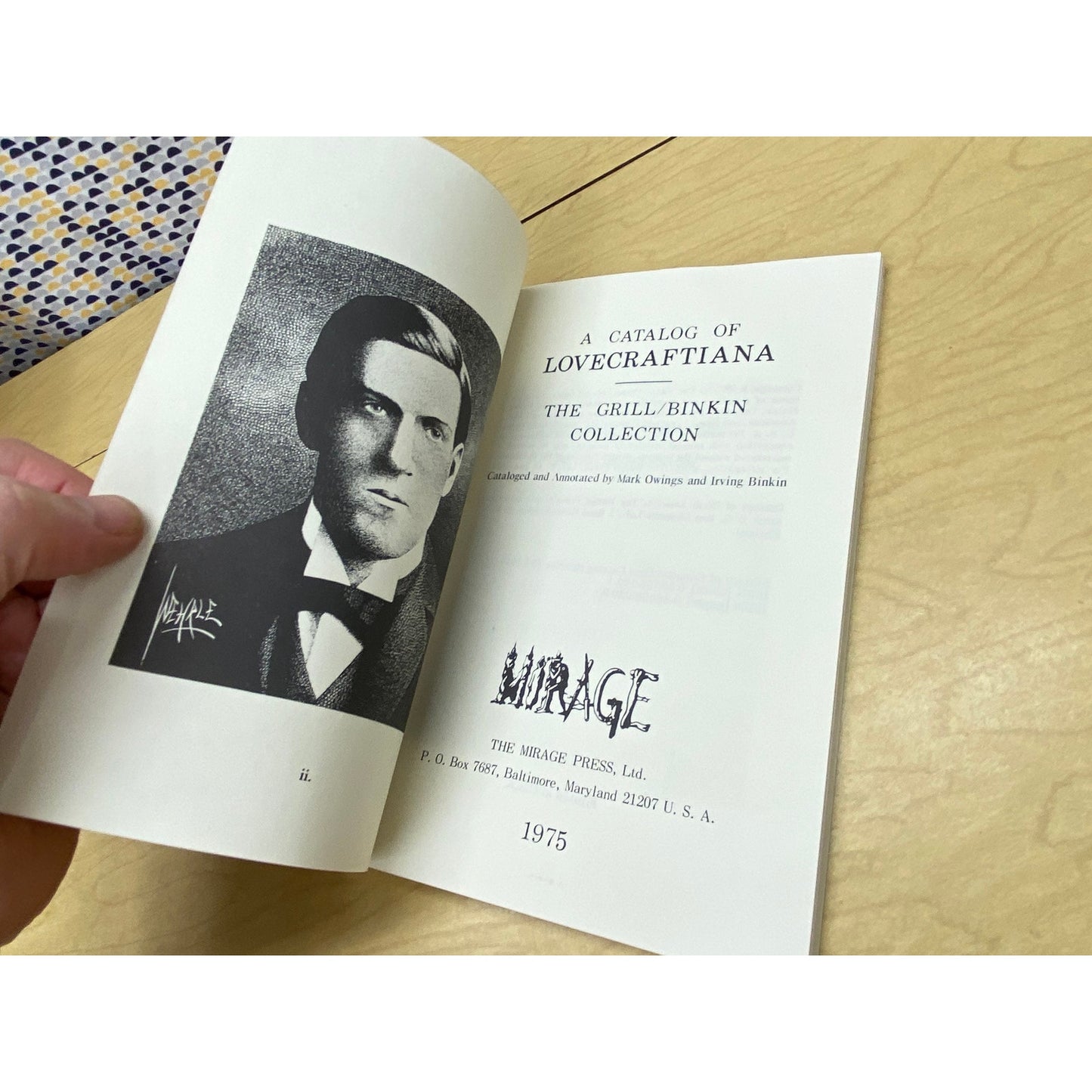 A Catalog of Lovecraftiana - The Grill/Binkin Collection - H.P. Lovecraft