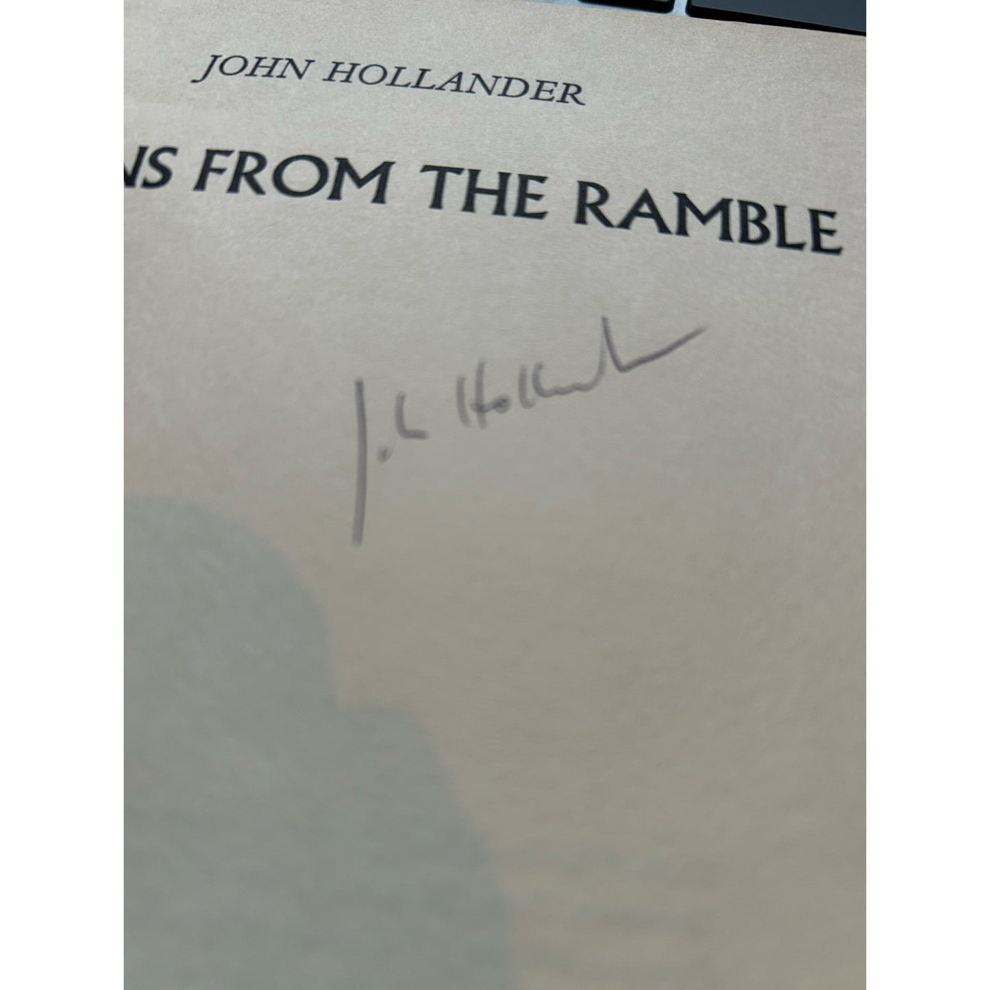 SIGNED - Visions From The Ramble - John Hollander - Atheneum - Paperback