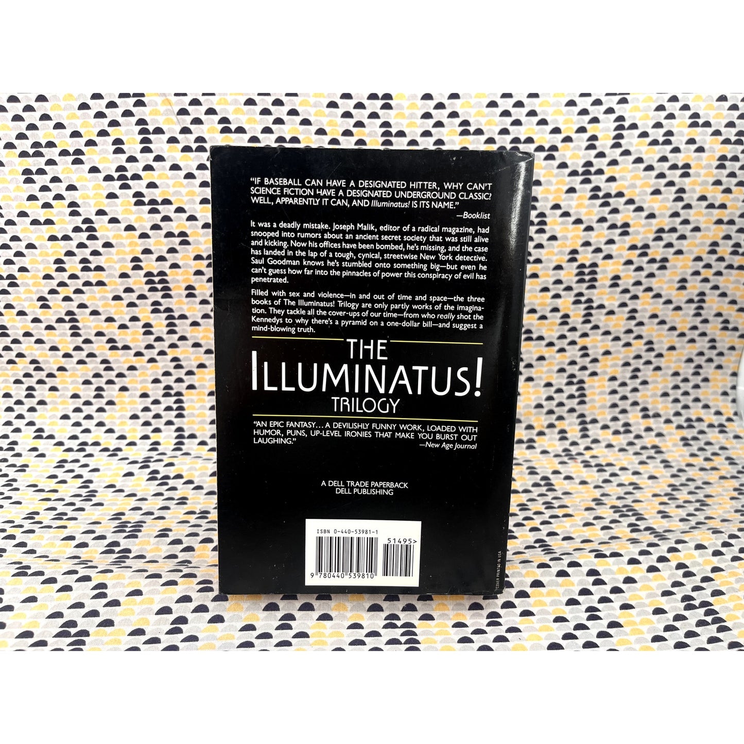 The Illuminatus! Trilogy - Robert and Robert Anton Shea and Wilson - Vintage Paperback Book - Dell Edition