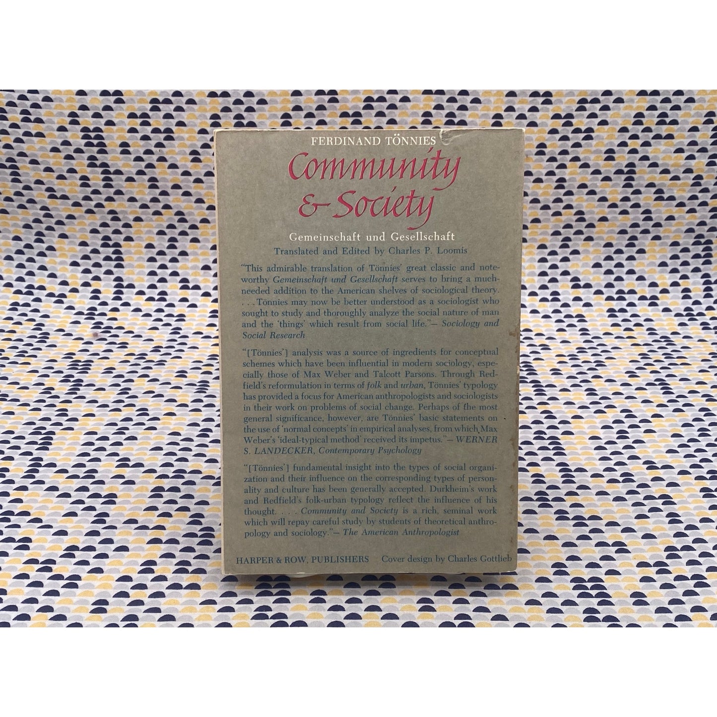 Community & Society - Ferdinand Tonnies - Harper Torchbooks - Paperback