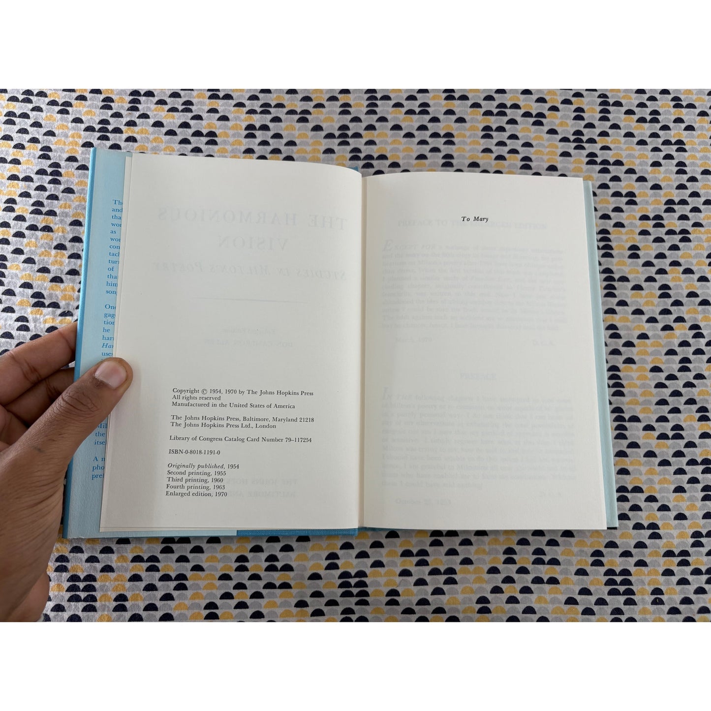 The Harmonious Vision - Studies in Milton's Poetry - Don Cameron Allen - Johns Hopkins - Hardcover