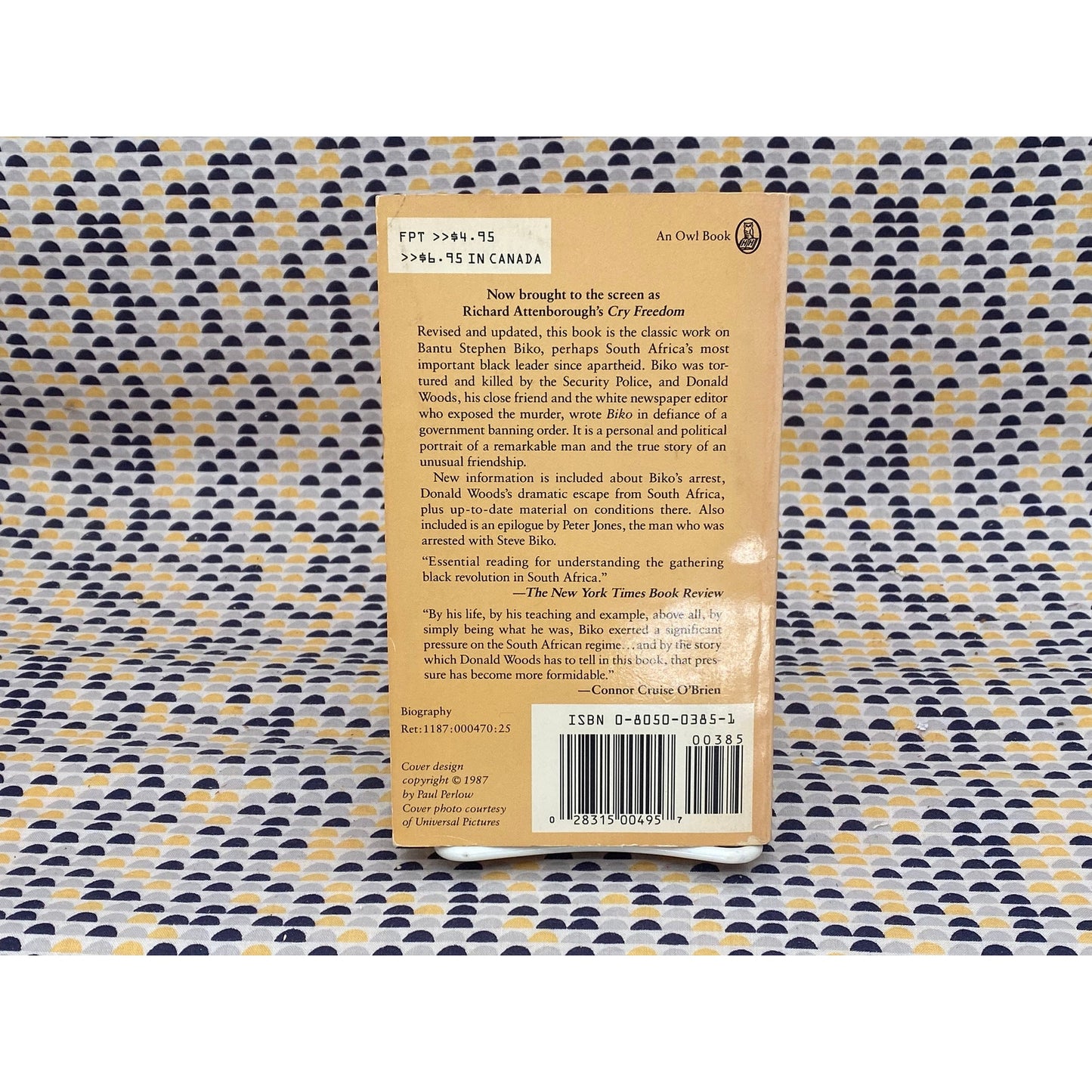 Biko - Donald Woods - Cry Freedom - Vintage Paperback - An Owl Book