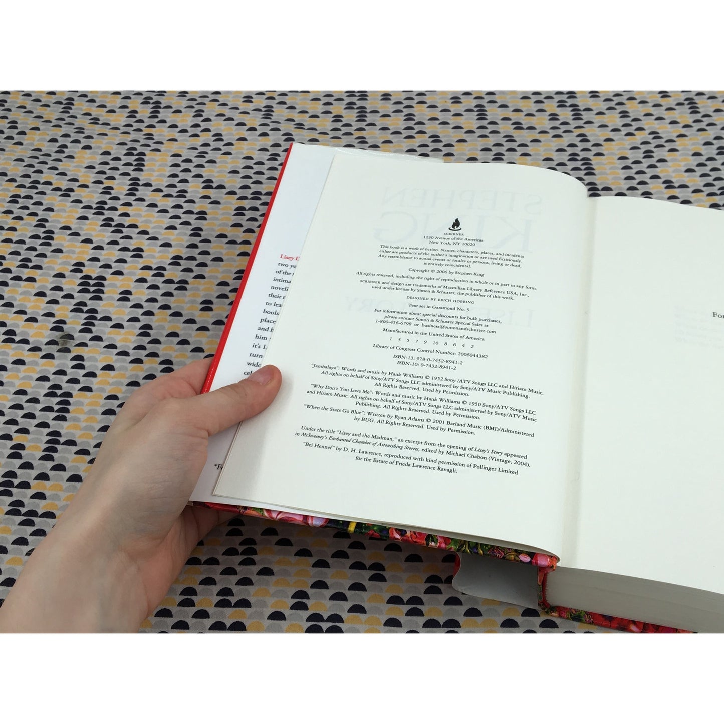 Lisey’s Story - Stephen King - Scribner - Hardcover - 1st Edition, 1st Printing