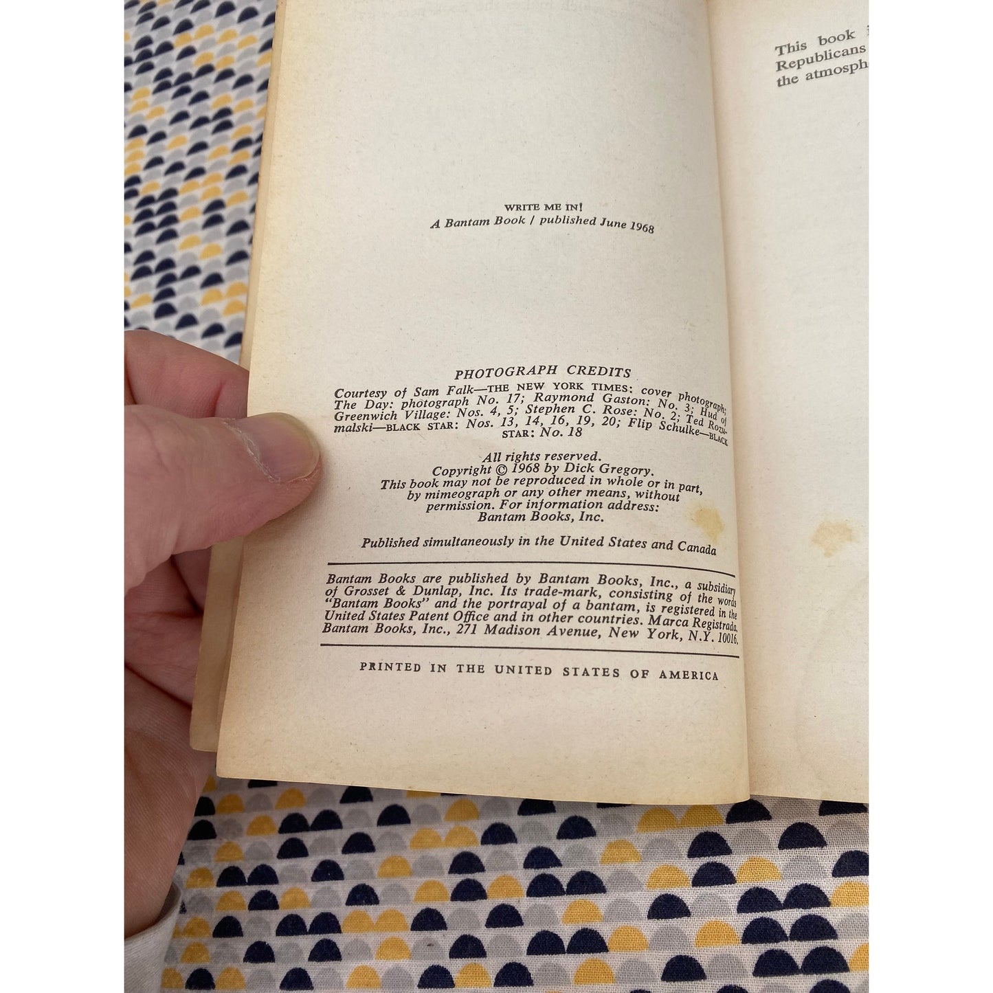 Write Me In! by Dick Gregory - Vintage Paperback Book - 95 cent Bantam Edition