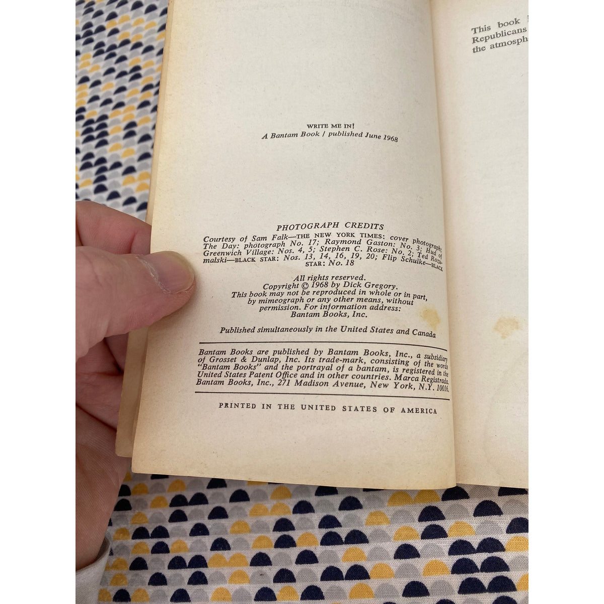 Write Me In! by Dick Gregory - Vintage Paperback Book - 95 cent Bantam Edition