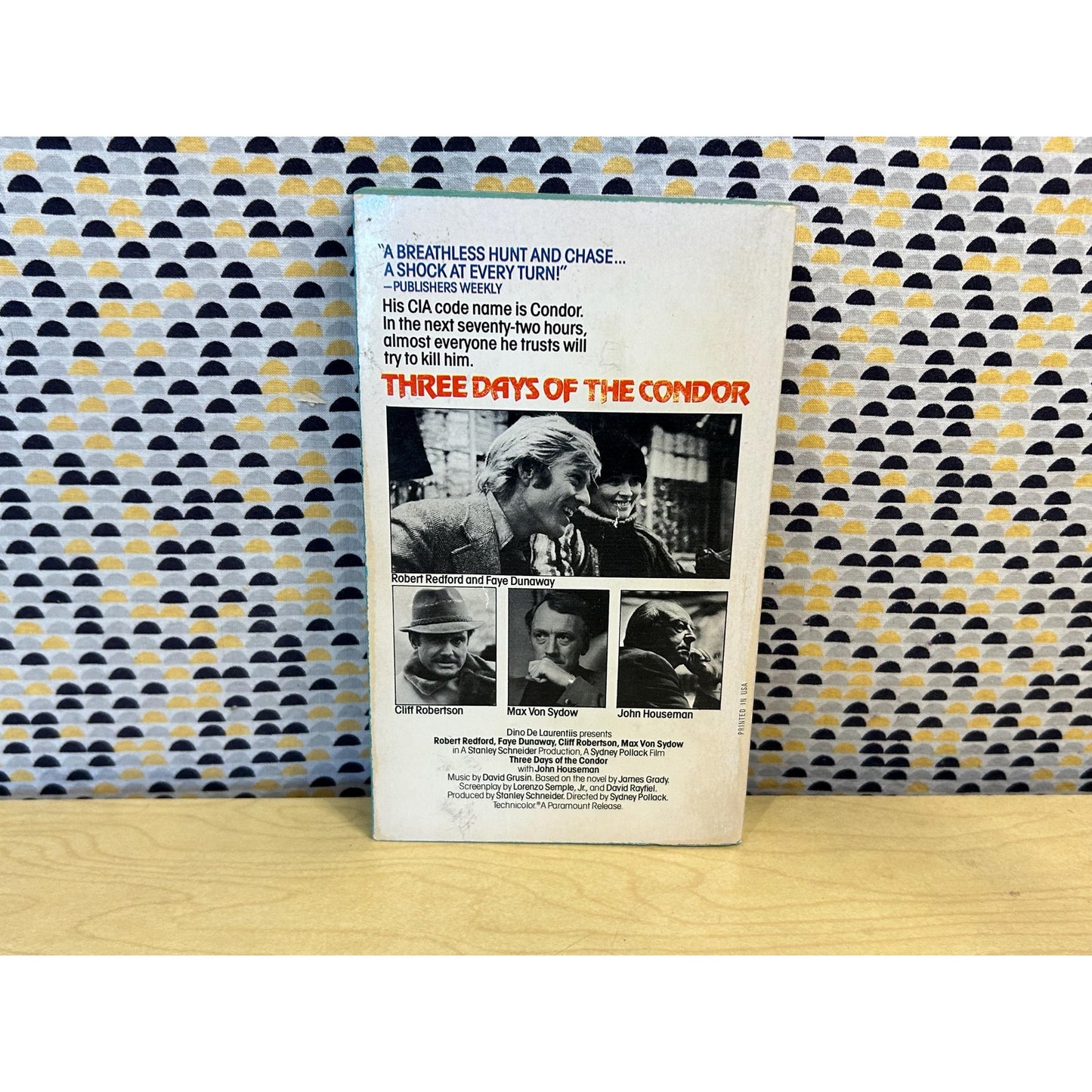 Three Days of the Condor - James Grady - Movie Tie In Edition - Vintage Paperback Book - Dell Edition