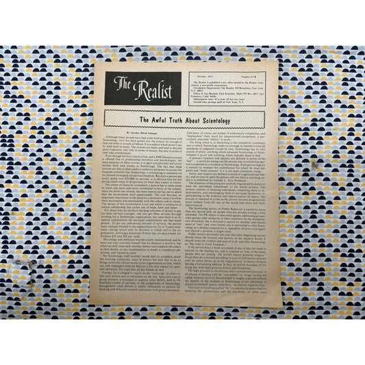 The Realist Magazine - Counterculture Newspaper- Vintage Paper