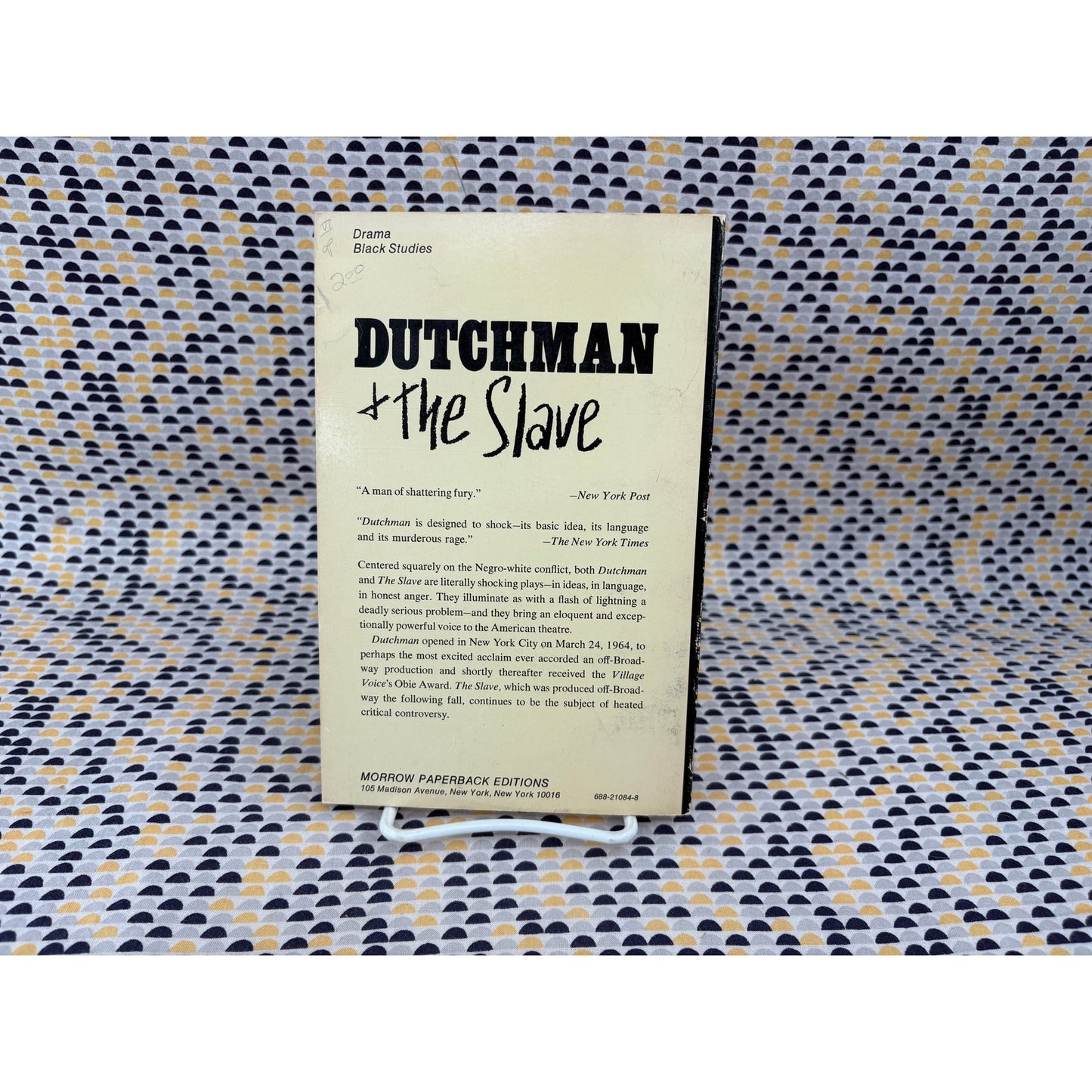 Dutchman and The Slave - LeRoi Jones - Vintage Paperback Book - Morrow Edition