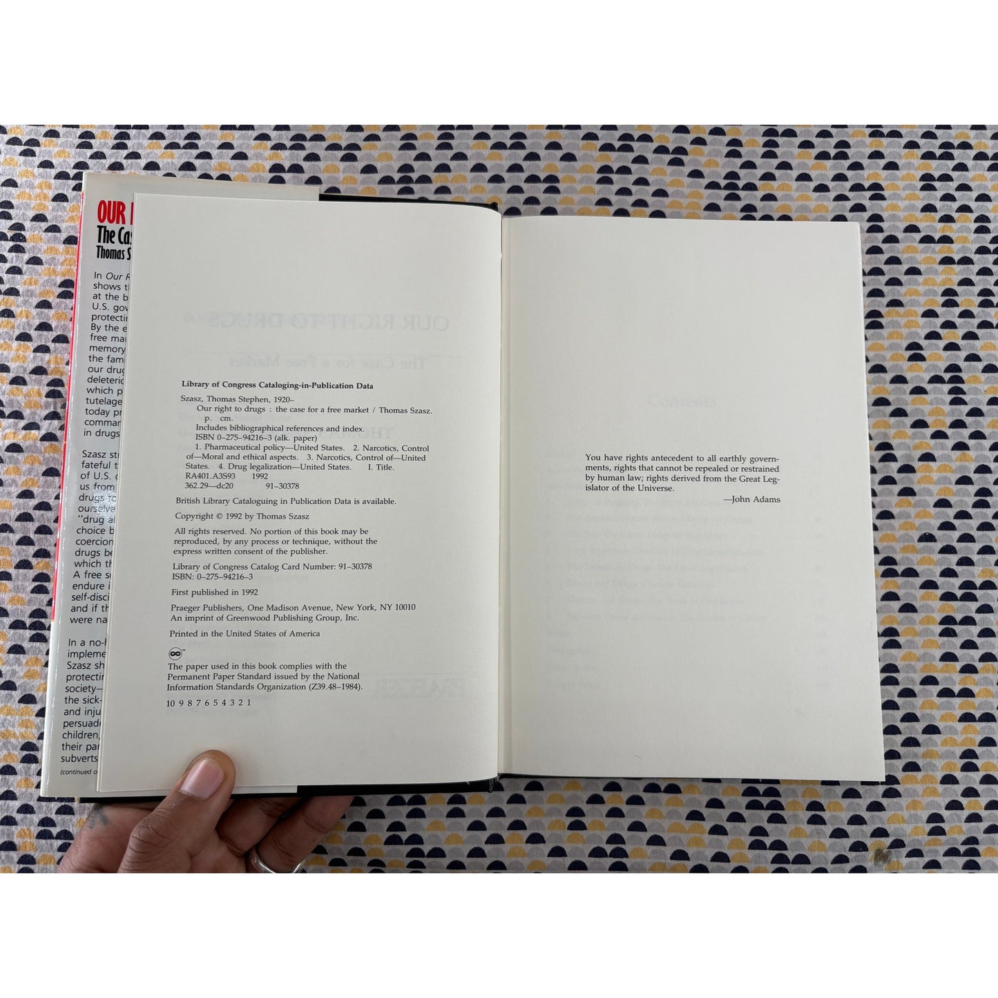 Our Right To Drugs - Thomas Szasz - Praeger - Hardcover