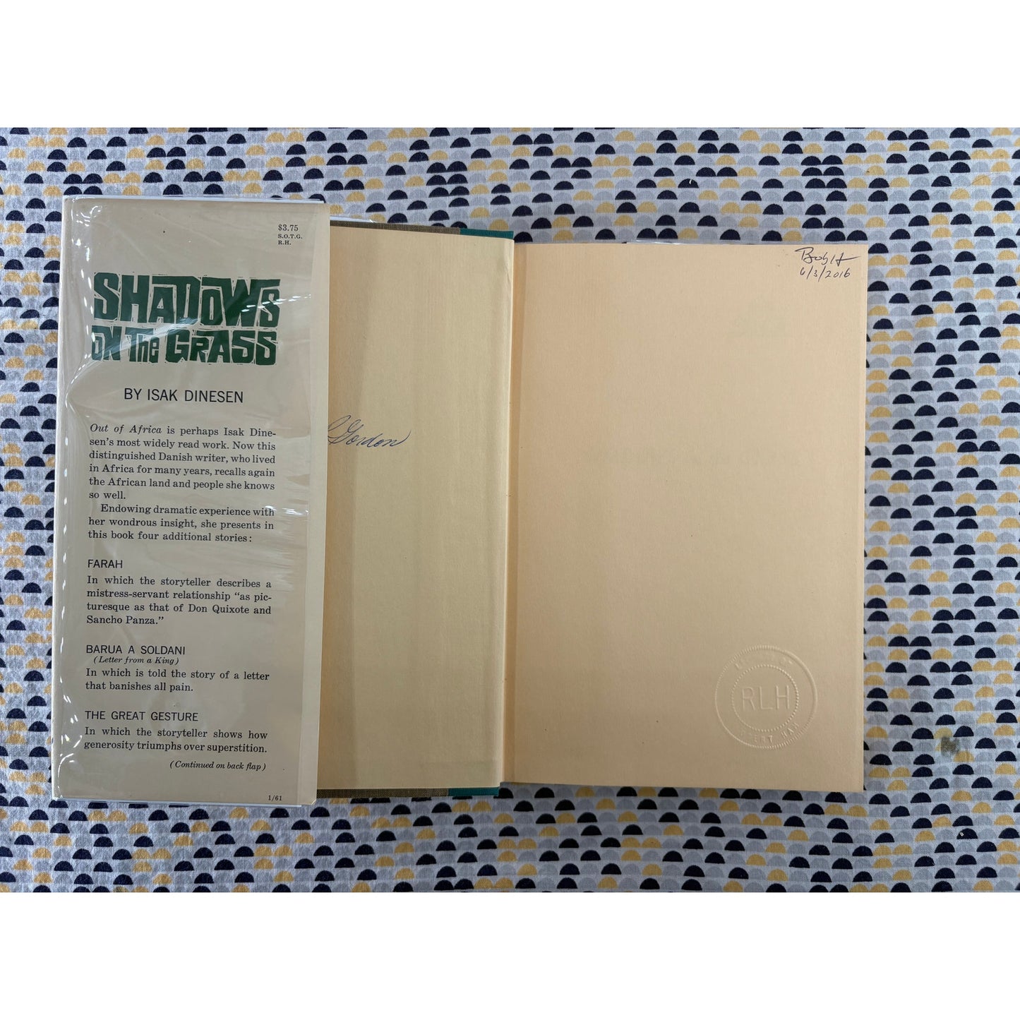 Shadows On The Grass - Isak Dinesen - Random House - Hardcover