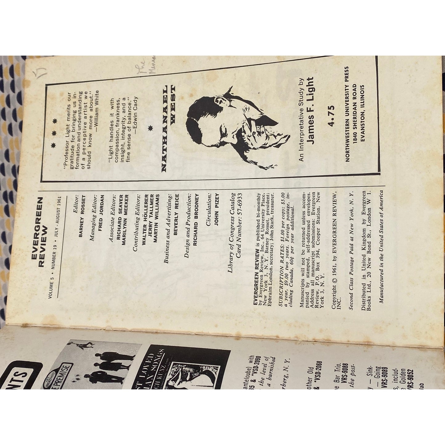 Evergreen Review - Volume 5, Number 19 - March-Aprill 1961 - Grove Press